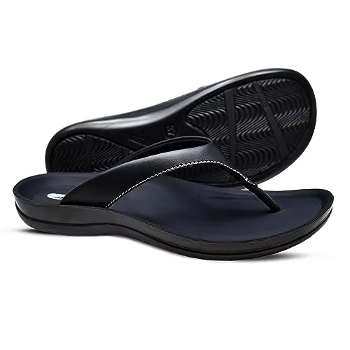 AEROTHOTIC Aura Slingback Sandals for Women Casual Summer (6, Black, Numeric_6)