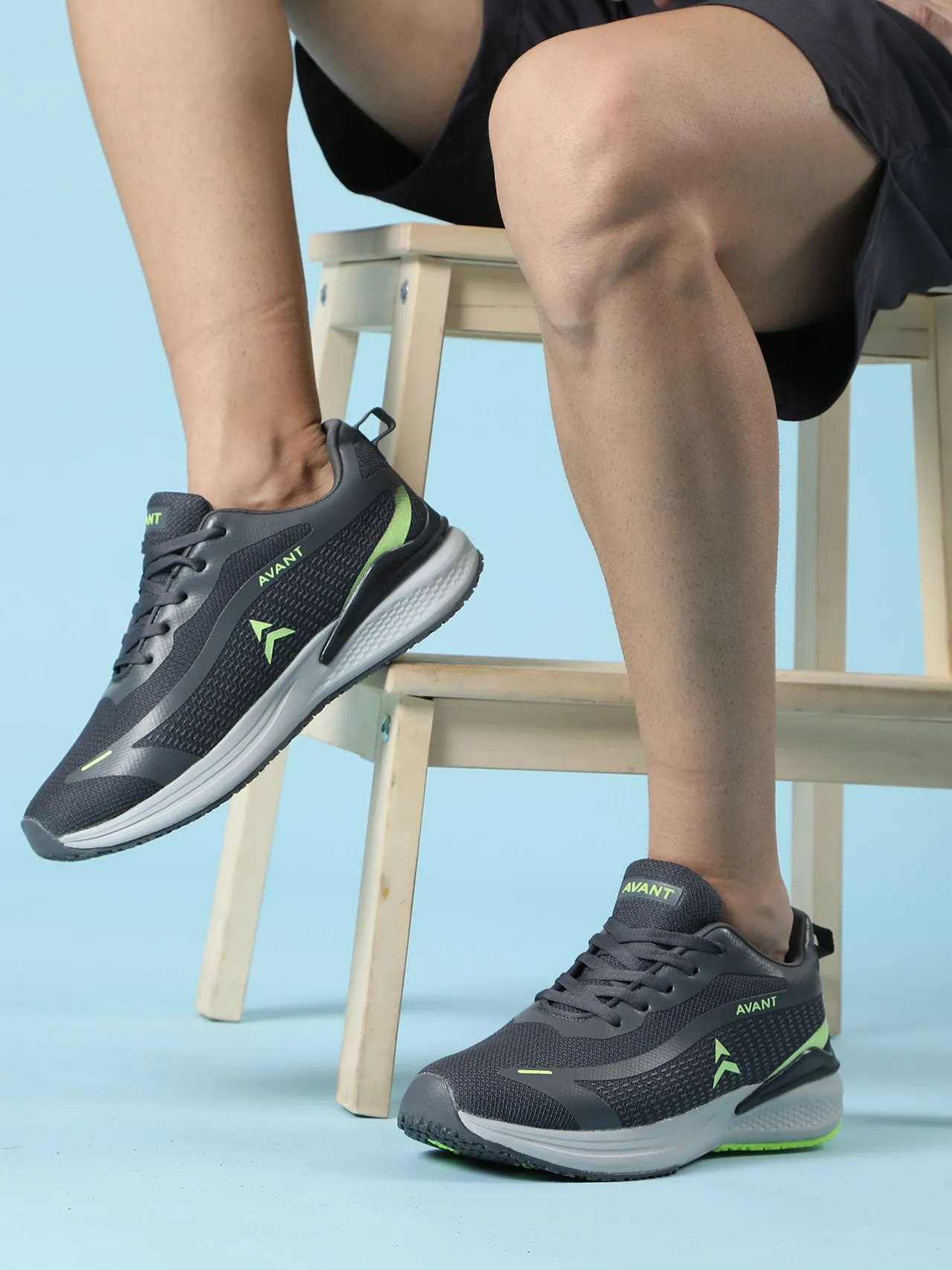 Avant Men's Panther Running shoes - D.Grey / P.Green