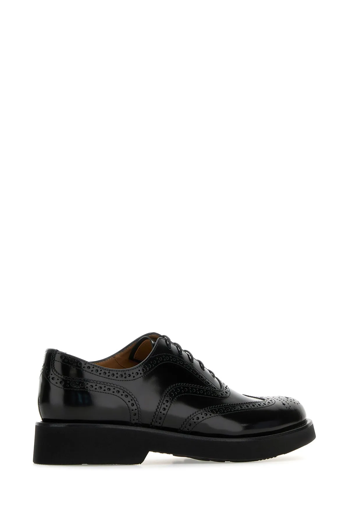 Black leather Burwood lace-up shoes