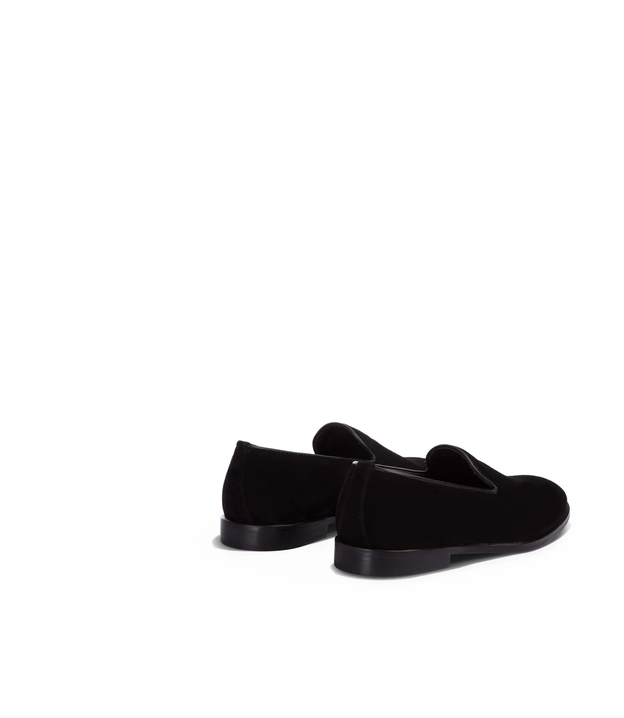 Black suede loafers