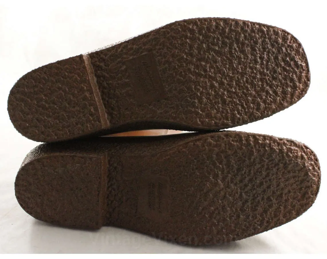 Boys Brown Galoshes - Big Boy's Size 5 - Authentic 1960s Boot - Child's 60s Rain Boots - Waterproof Rubber Tall Shoes - NOS Deadstock