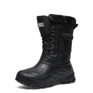 Camouflage Snow Waterproof Men Boots With Fur
