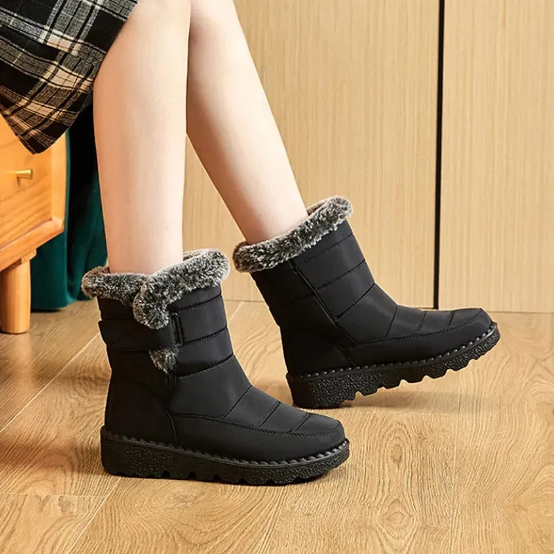 Cuzcare Orthopedic Women Boots Arch Support Warm Waterproof High Top Boots