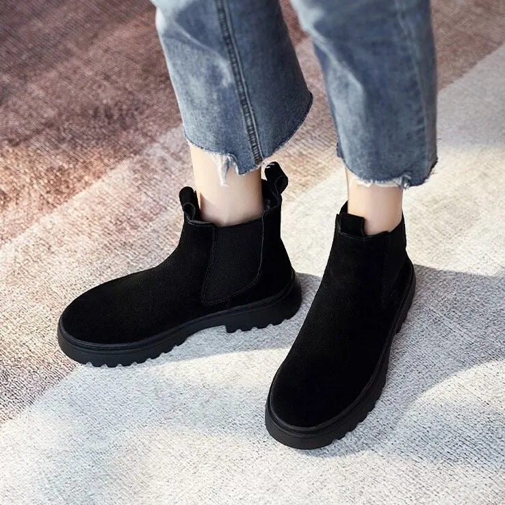 Dyavor Women Orthopedic Ankle Boots Chunky Sole