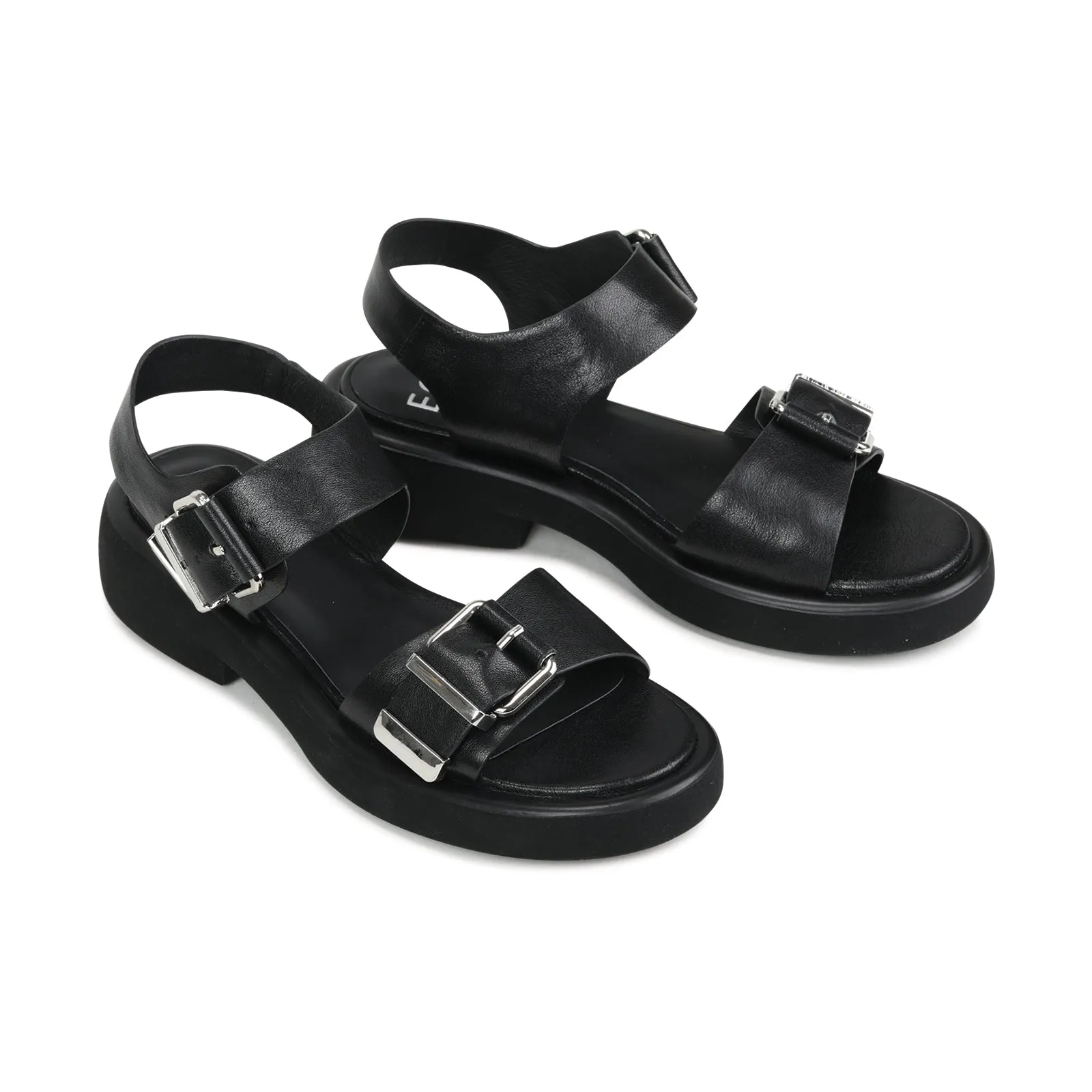 ELE LEATHER PLATFORM SANDALS