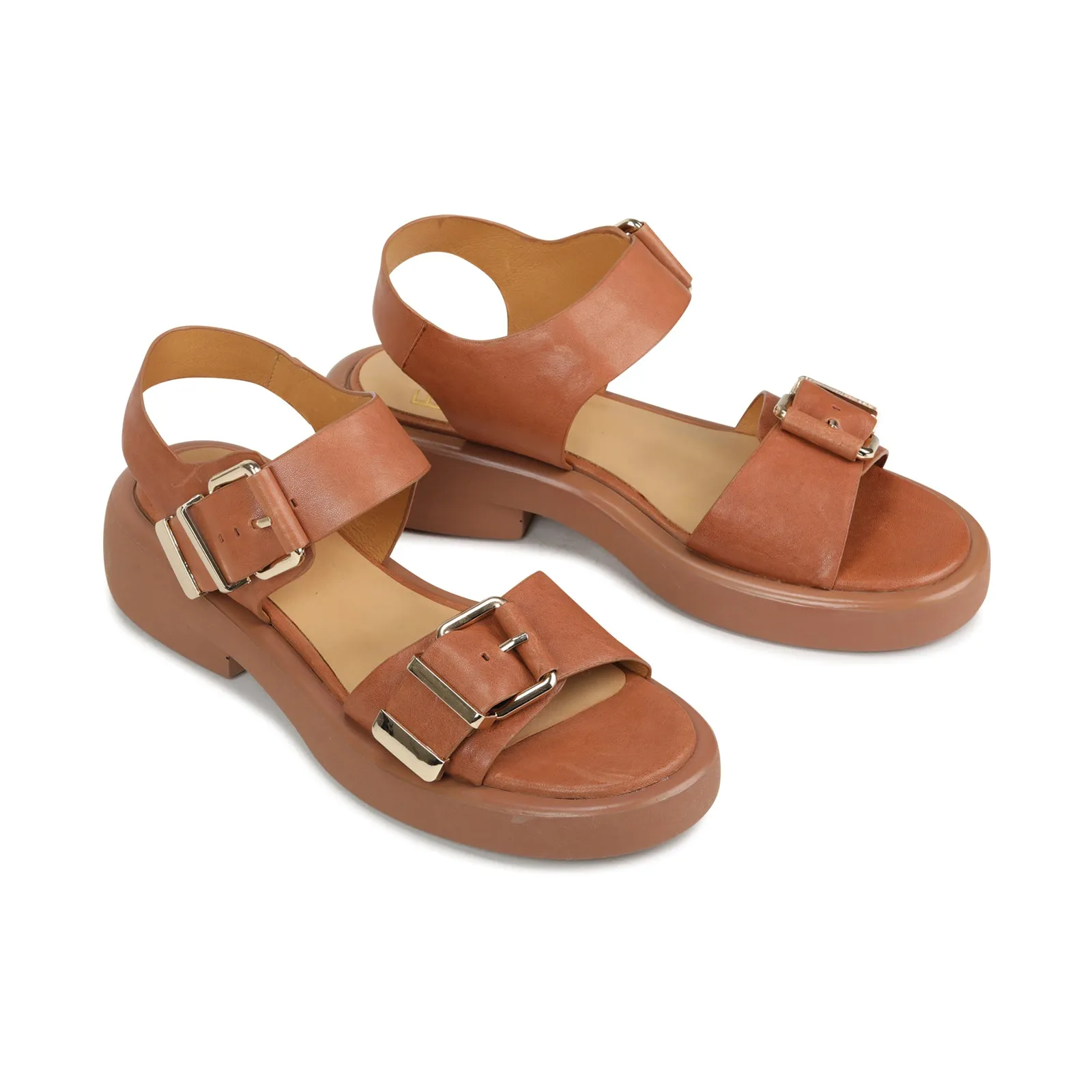 ELE LEATHER PLATFORM SANDALS