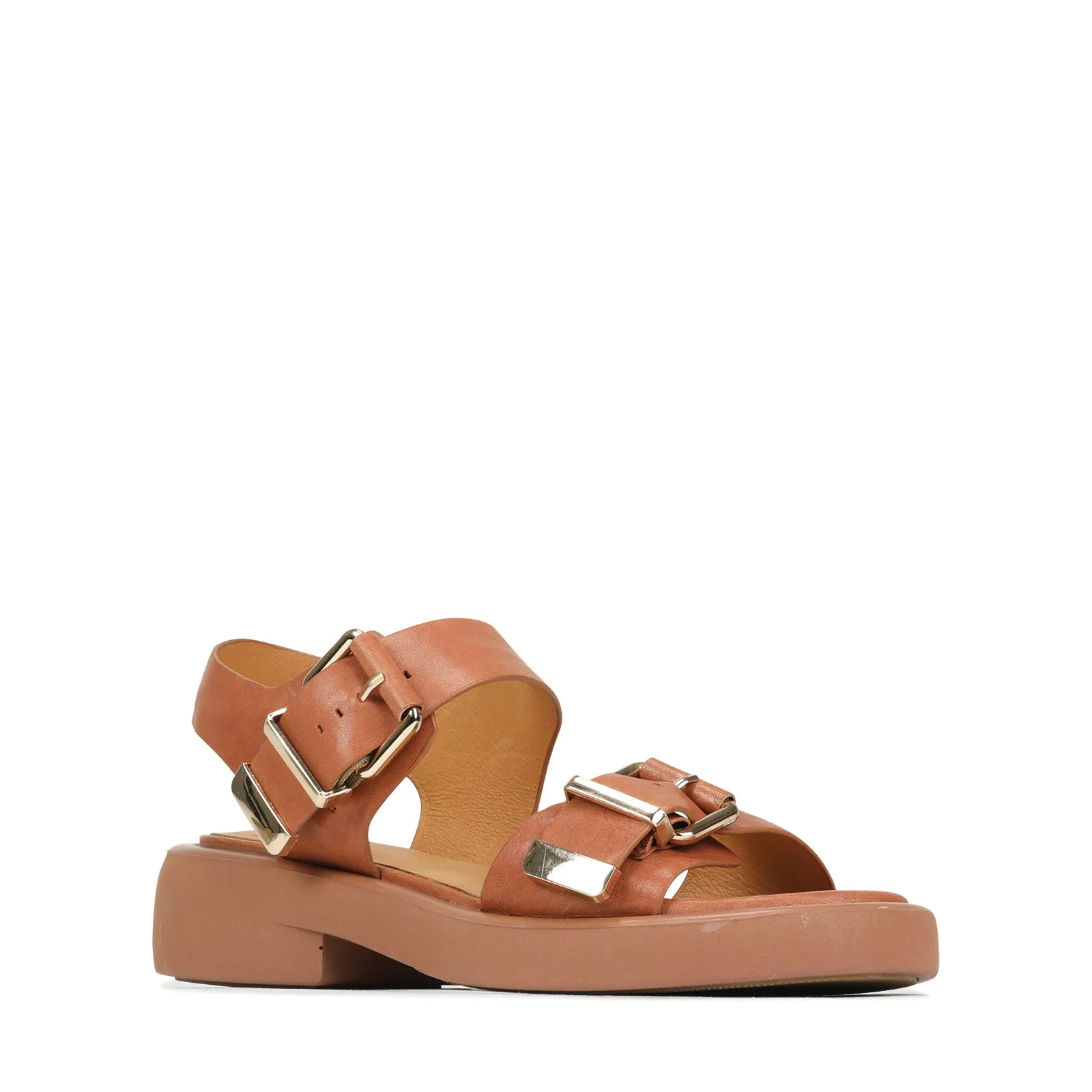 ELE LEATHER PLATFORM SANDALS
