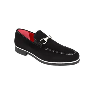 Emilio Franco Nino II Men's Shoes Black Suede Leather Loafers (EF1086)