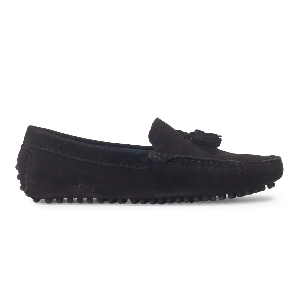 Gommino Suede Bow Loafers (Navy)