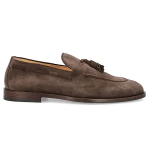 Handmade Custom Brwon Suede Leather Mens Loafers