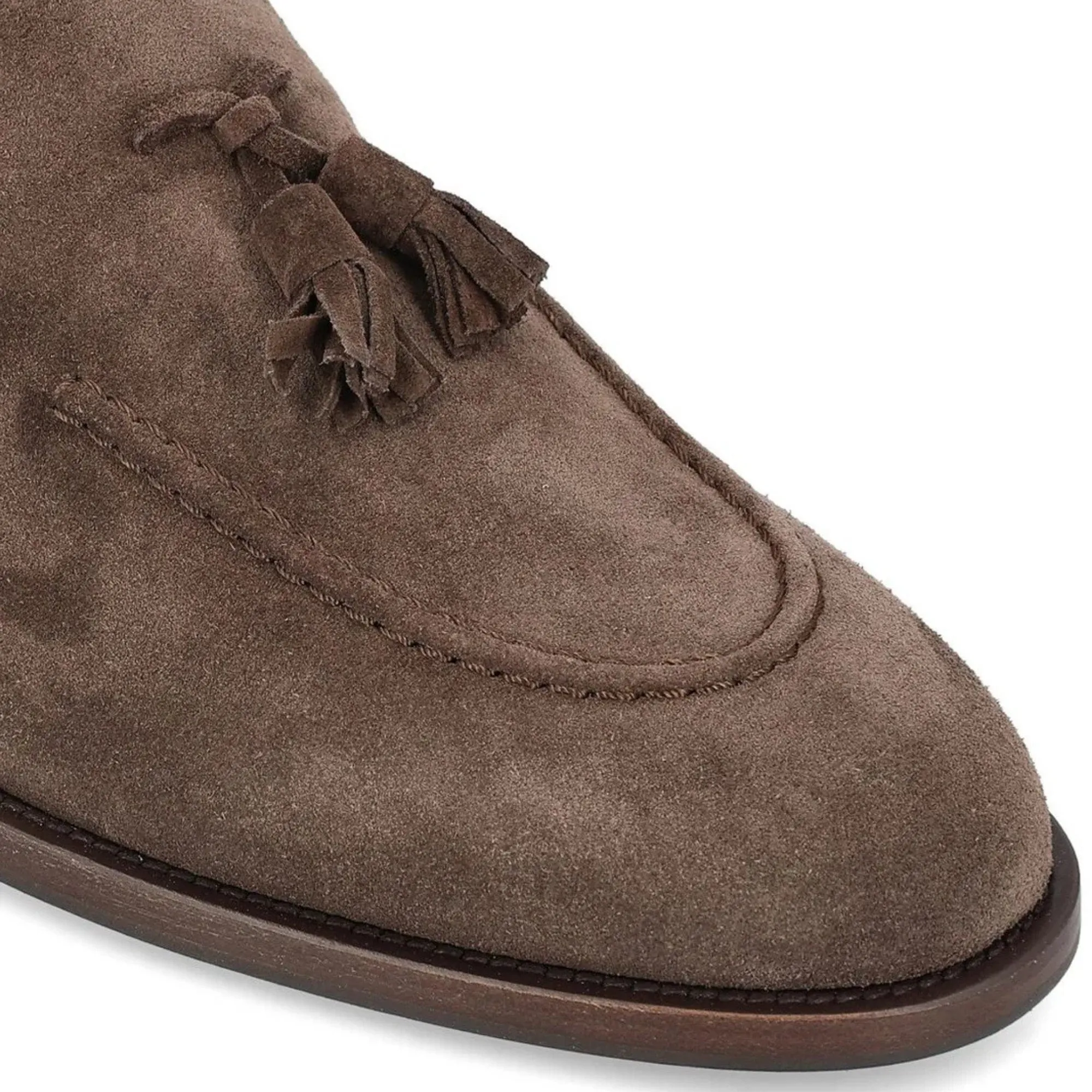 Handmade Custom Brwon Suede Leather Mens Loafers