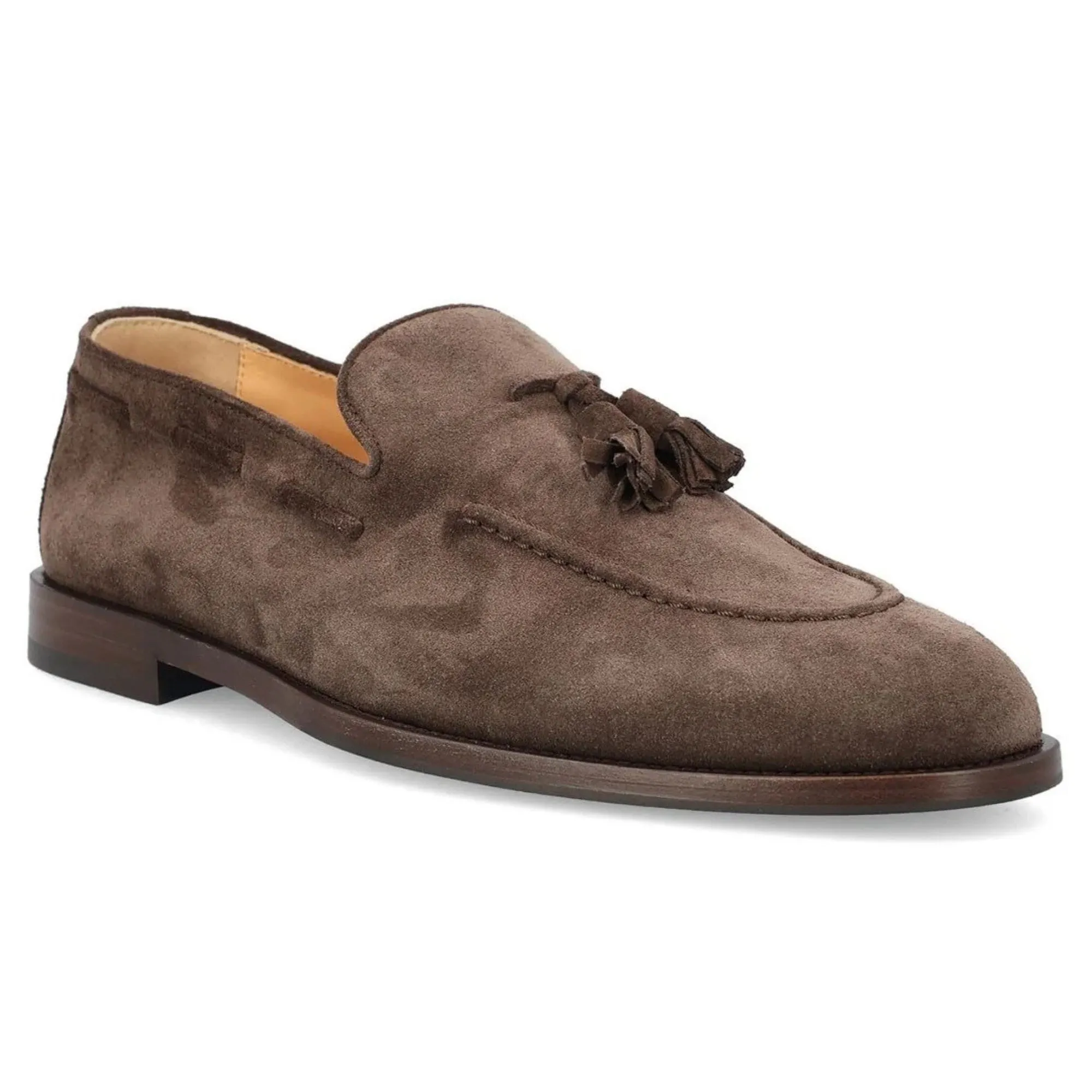 Handmade Custom Brwon Suede Leather Mens Loafers