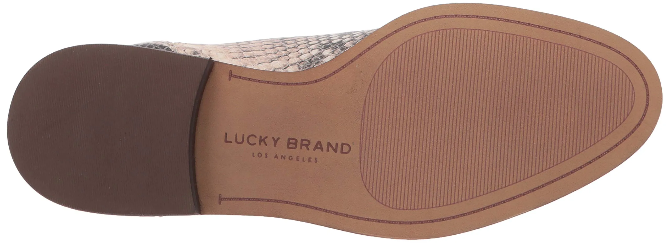 Lucky Brand Haylia Natural/Black Snake Fashion Chelsea Pull On Dress Ankle Boots