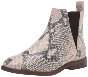 Lucky Brand Haylia Natural/Black Snake Fashion Chelsea Pull On Dress Ankle Boots