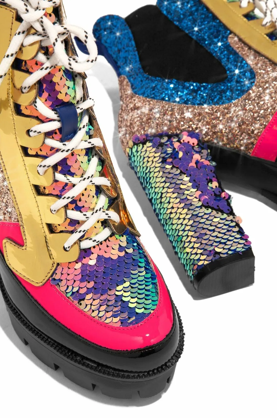 Nell Chunky Sequins High Heel- Mermaid