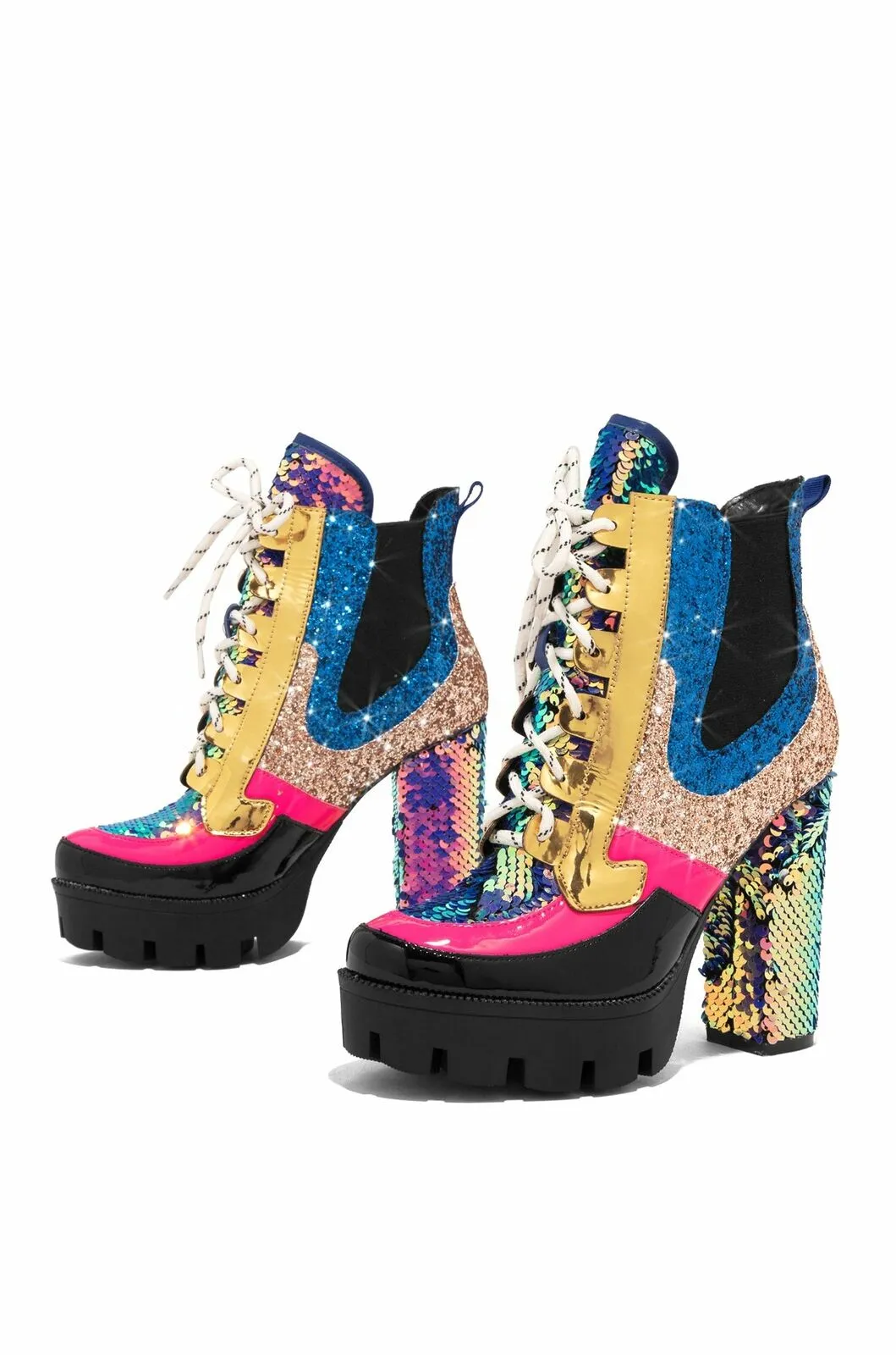 Nell Chunky Sequins High Heel- Mermaid