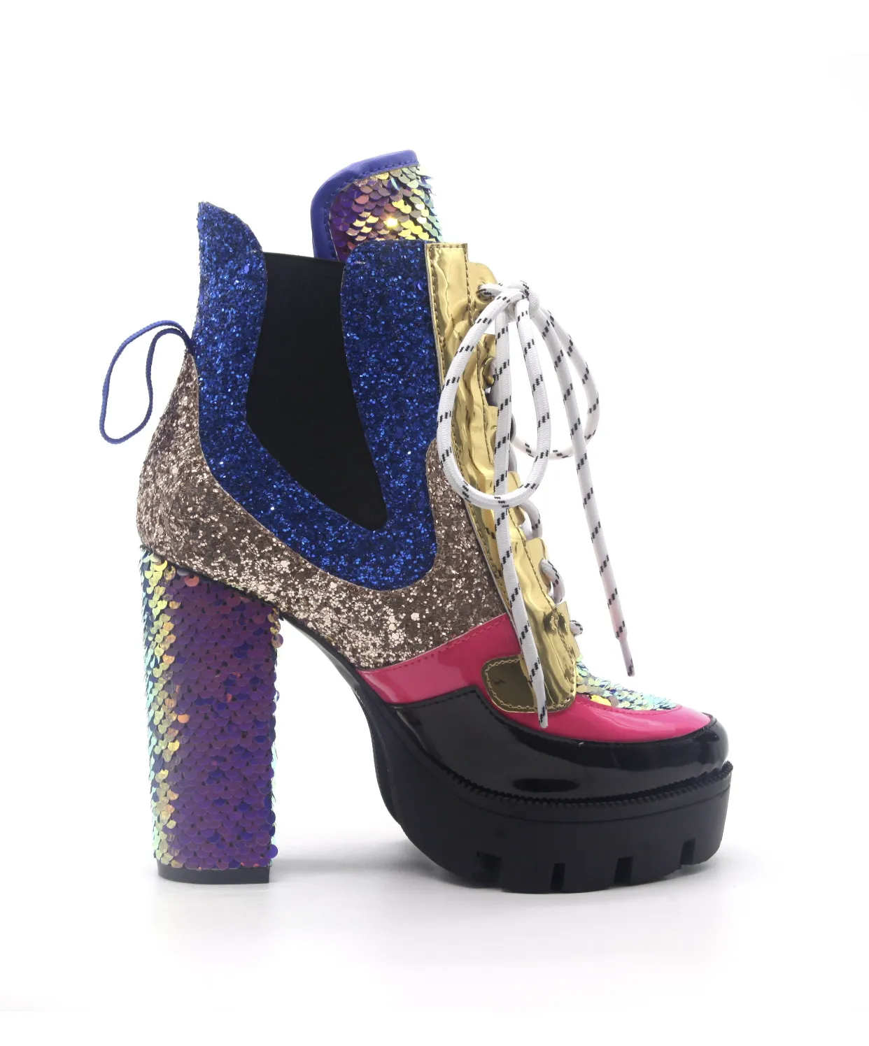 Nell Chunky Sequins High Heel- Mermaid