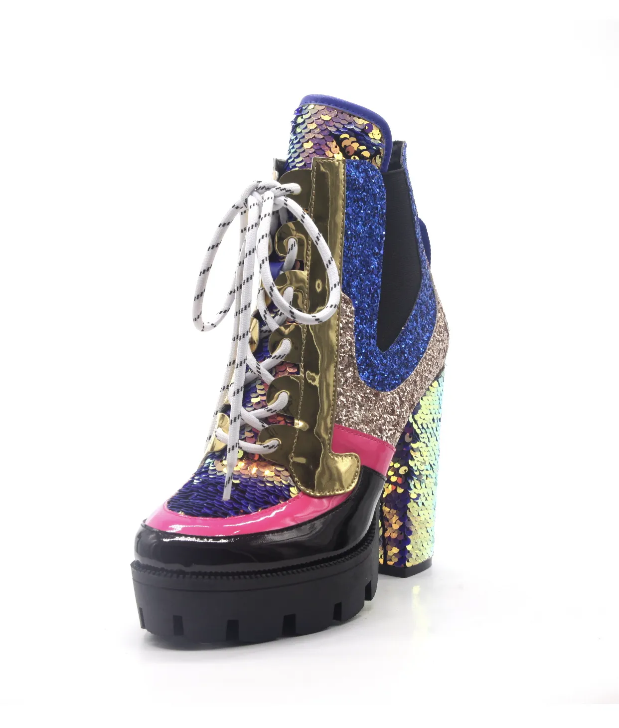 Nell Chunky Sequins High Heel- Mermaid