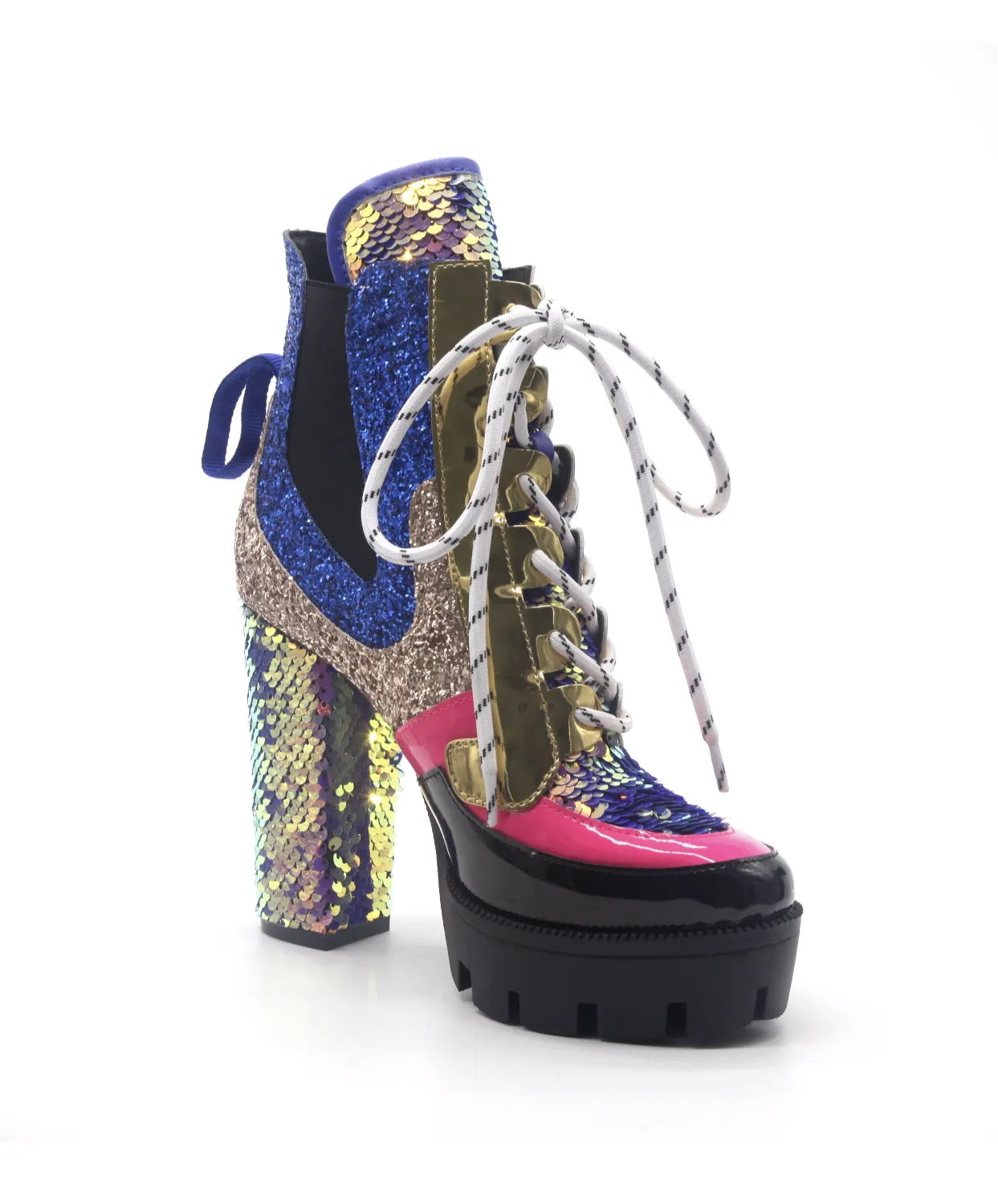 Nell Chunky Sequins High Heel- Mermaid