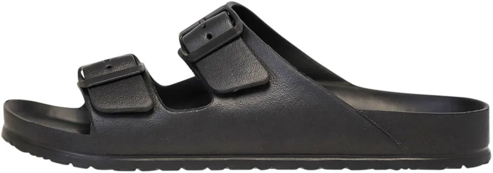 Norty Mens 2 Buckle Slide Clog Black