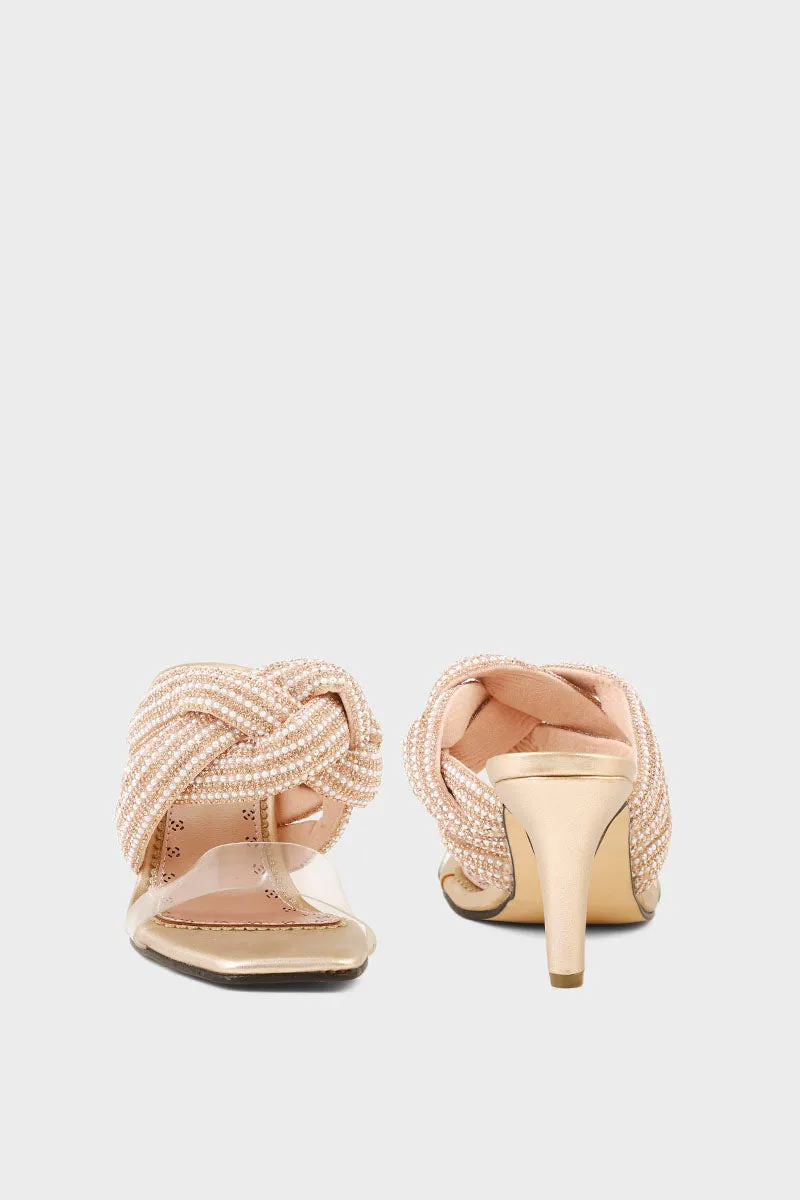 Party Wear Slip On I29238-Peach