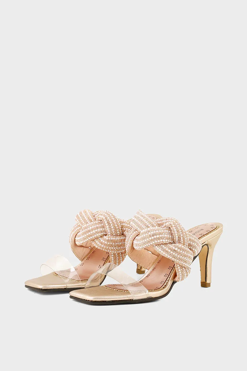 Party Wear Slip On I29238-Peach