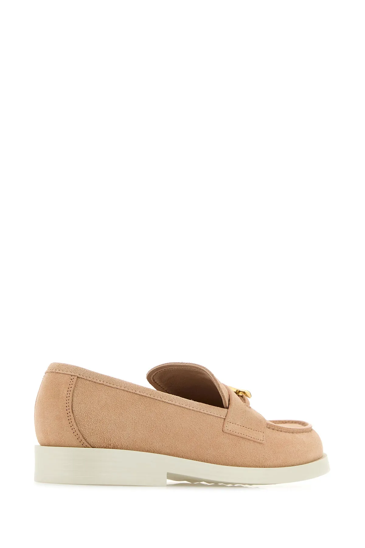Pink suede Maddie Diamond loafers