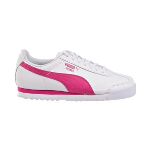 Puma Roma Basic JR Big Kids Shoes White/Fuchsia Purple
