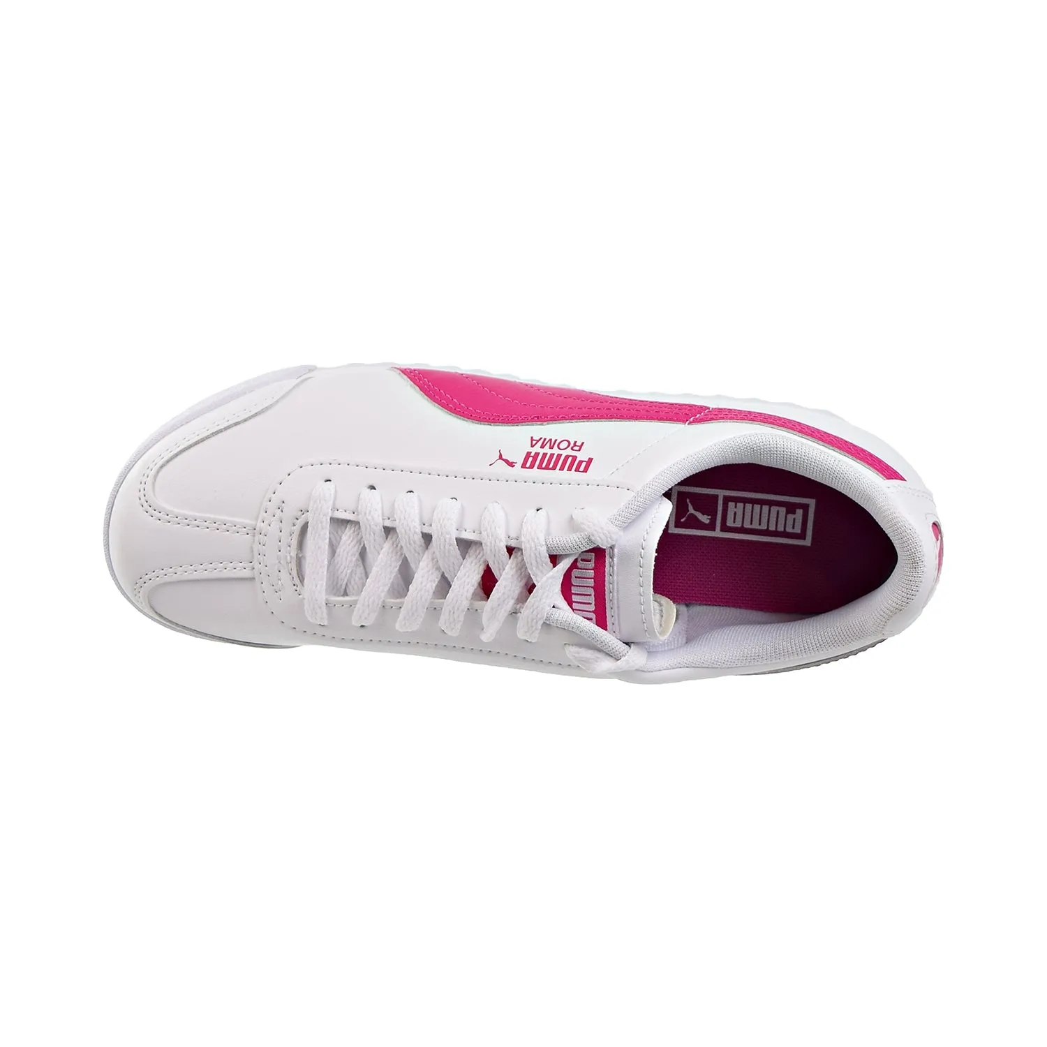 Puma Roma Basic JR Big Kids Shoes White/Fuchsia Purple