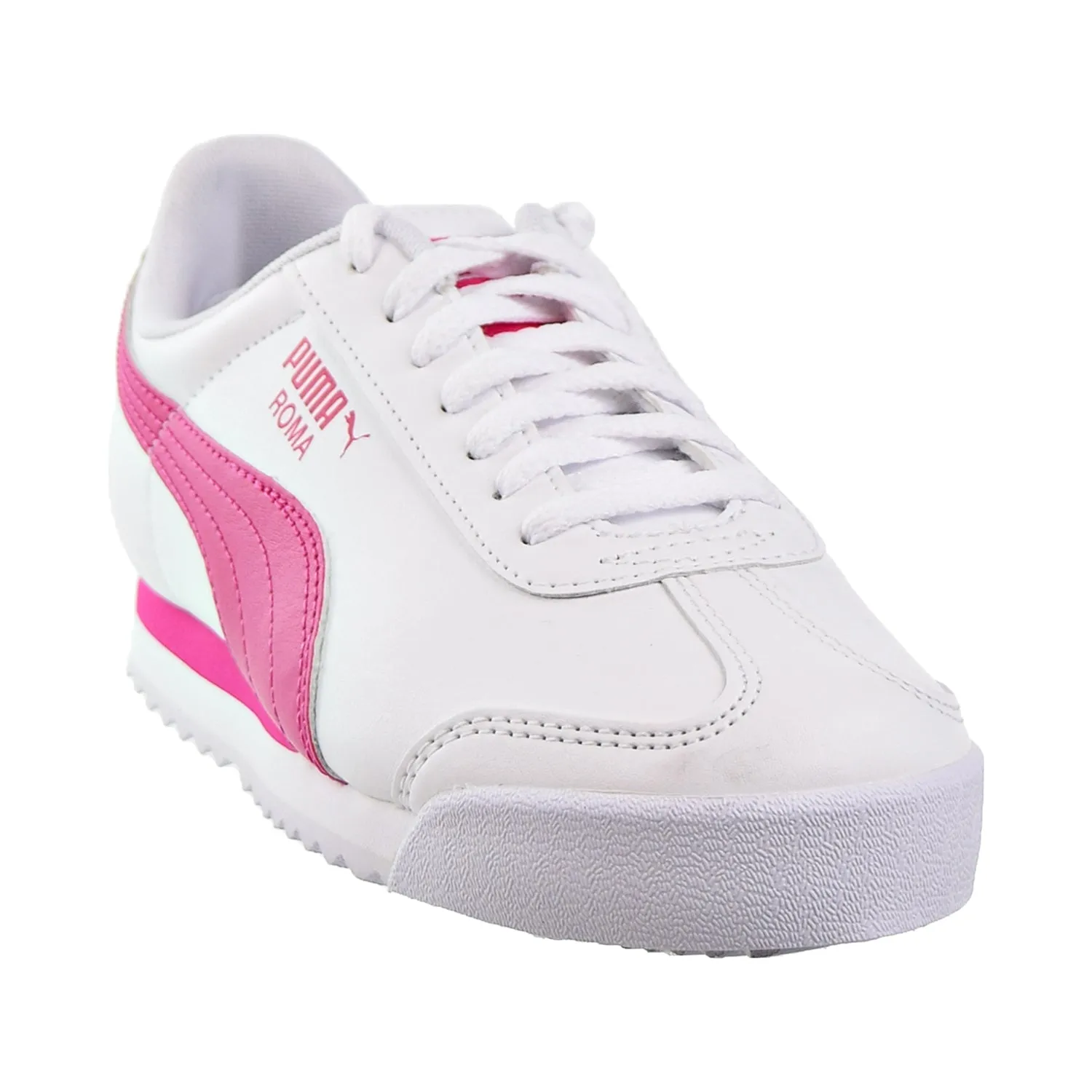 Puma Roma Basic JR Big Kids Shoes White/Fuchsia Purple
