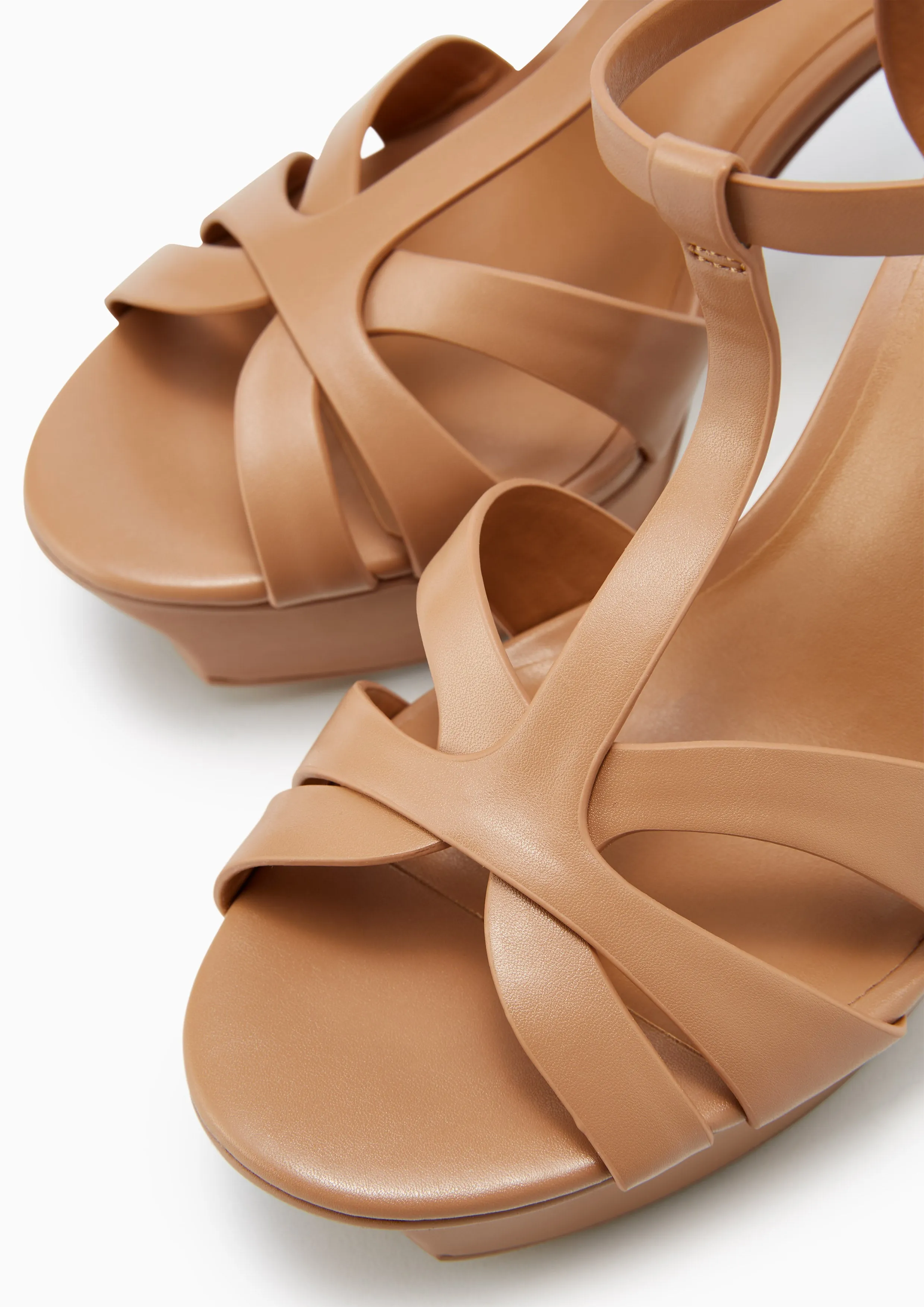 Sabella Soft Platform Heels - Dark Beige