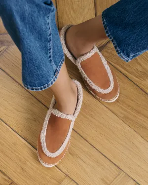 Suede Loafers Espadrilles With Faux Fur - R39LZ - Cortina Cuero