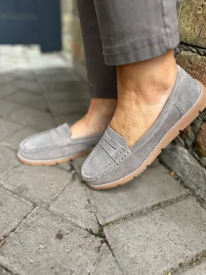 Taupe Suede Loafers