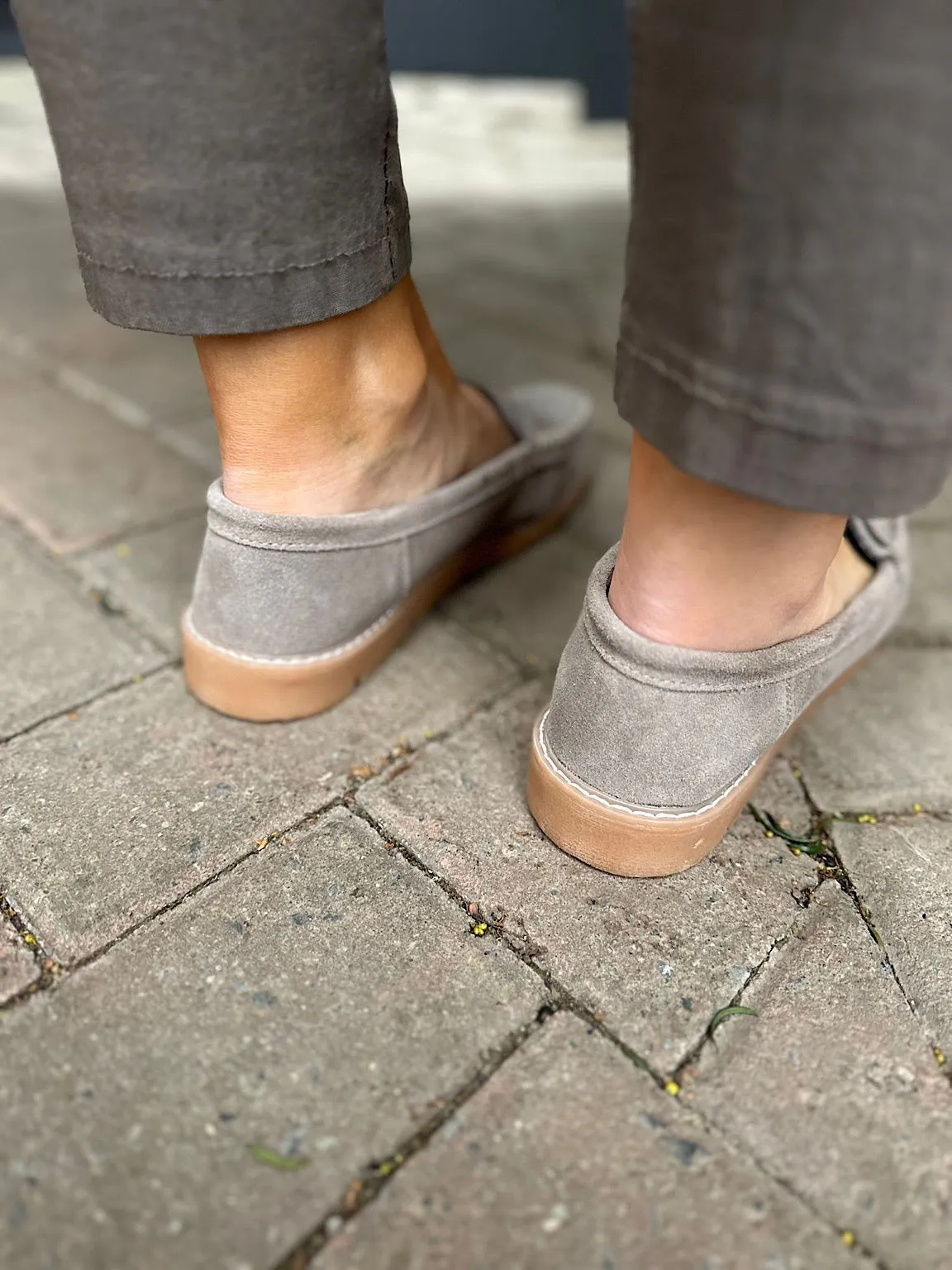 Taupe Suede Loafers