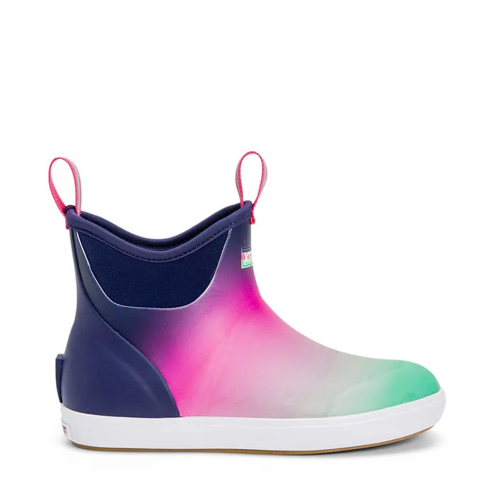 Women's Xtratuf 6 Inch Ankle Deck Boot Print in Purple Aura