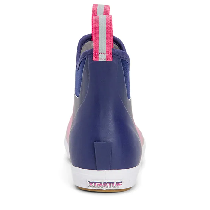 Women's Xtratuf 6 Inch Ankle Deck Boot Print in Purple Aura