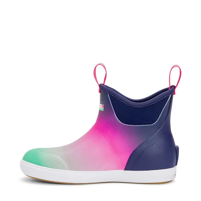 Women's Xtratuf 6 Inch Ankle Deck Boot Print in Purple Aura